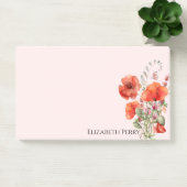 Frühlingsblume Wildblume Poppy Personalisiert Post-it Klebezettel (Büro)