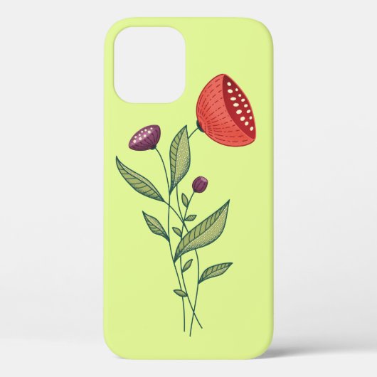 Frühlingsblumen Abstrakt Botanische Linie Art Case-Mate iPhone Hülle (Rückseite)