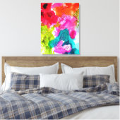 Frühlingsblumen abstrakte Aquarellkunst Leinwanddruck (Insitu (Schlafzimmer))
