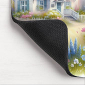 Frühlingsblumen am Leuchtturm-Cottage an der Küste Mousepad (Ecke)
