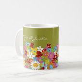 Frühlingsblumen-Ankündigungs- / Geschenk- / Gefall Kaffeetasse (Vorderseite Links)