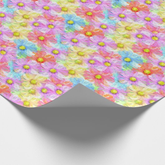 Frühlingsblumen Aquarellfarben Geschenkpapier (Ecke)