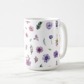 Frühlingsblumen Aquarellfarben Hütte-Kern-Set Kaffeetasse (VorderseiteRechts)