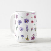 Frühlingsblumen Aquarellfarben Hütte-Kern-Set Kaffeetasse (Vorderseite Links)