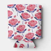 Frühlingsblumen, Aquarellmuster nahtlos. Dosenkühler (Rückseite)