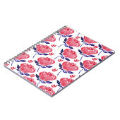 Frühlingsblumen, Aquarellmuster nahtlos. Notizblock (Linke Seite)