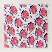 Frühlingsblumen, Aquarellmuster nahtlos. Puzzle (Horizontal)