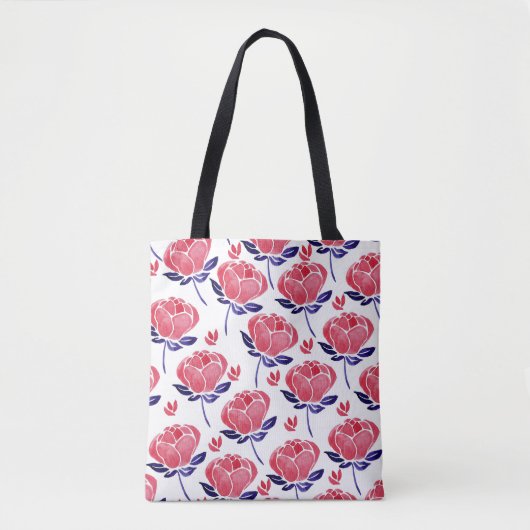 Frühlingsblumen, Aquarellmuster nahtlos. Tasche (Vorderseite)