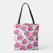 Frühlingsblumen, Aquarellmuster nahtlos. Tasche (Rückseite)