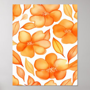 Frühlingsblumen Aquarellorange Poster