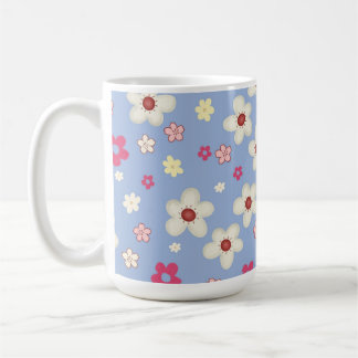 Frühlingsblumen auf blauem Hintergrund Kaffeetasse