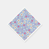 Frühlingsblumen auf blauem Hintergrund Serviette (Ecke)