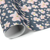 Frühlingsblumen auf dunkelblau geschenkpapier (Rolleneckpunkt)