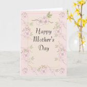 Frühlingsblumen auf Rose Hintergrund Muttertag Karte (Gelbe Blume)