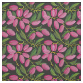 Frühlingsblumen auf schwarzem Hintergrund Stoff (Muster)