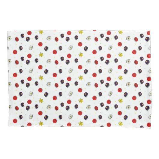 Frühlingsblumen auf weiß kissenbezug (Vorderseite)