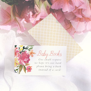 Frühlingsblumen   Baby Shower Bücher für Baby Begleitkarte