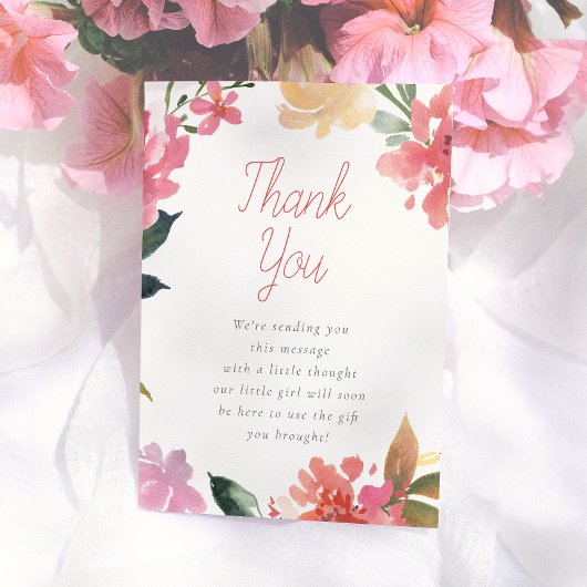 Frühlingsblumen | Babydusche Vielen Dank Dankeskarte