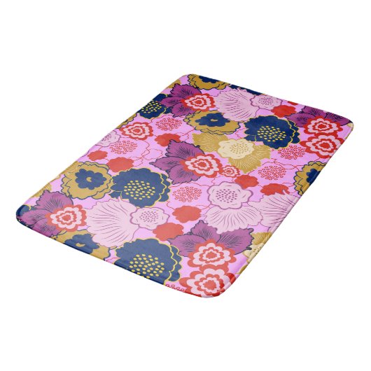 Frühlingsblumen Badematte (Schrägansicht)