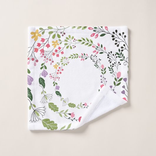 Frühlingsblumen Badhandtuch Set (Waschlappen)