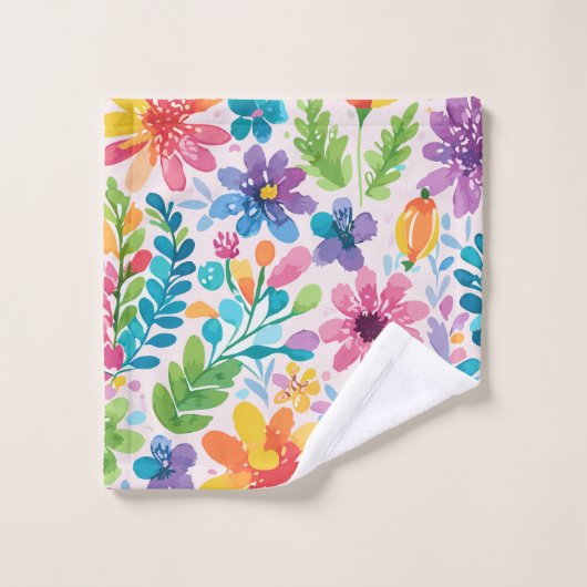 Frühlingsblumen Badhandtuch Set (Waschlappen)