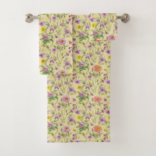 Frühlingsblumen Badhandtuch Set