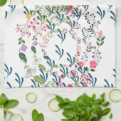 Frühlingsblumen + Blatt Design Geschenk Geschirrtuch (Gefaltet)