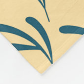 Frühlingsblumen + Blattdesign Gelb Fleecedecke (Ecke)