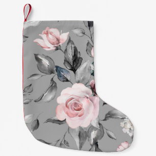 Frühlingsblumen Blätter Handgezeichnet Kleiner Weihnachtsstrumpf