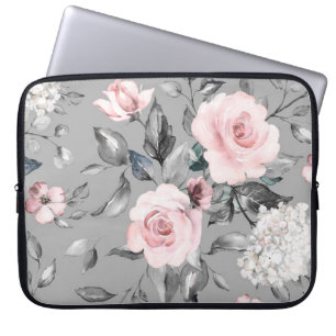 Frühlingsblumen Blätter Handgezeichnet Laptopschutzhülle
