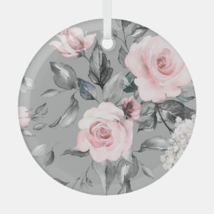 Frühlingsblumen Blätter Handgezeichnet Ornament Aus Glas