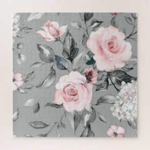 Frühlingsblumen Blätter Handgezeichnet Puzzle