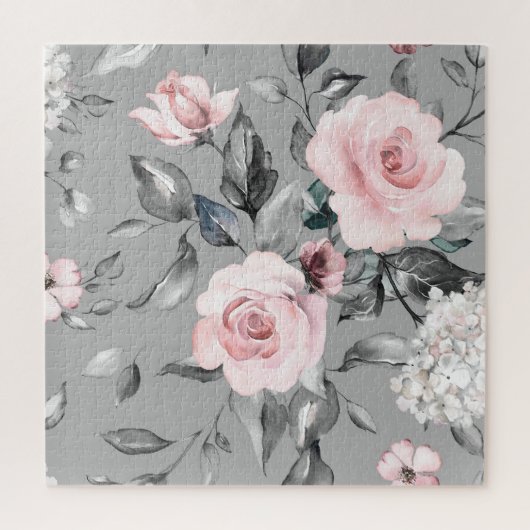 Frühlingsblumen Blätter Handgezeichnet Puzzle (Vertikal)