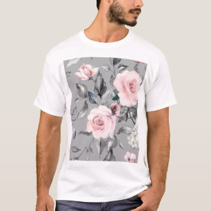 Frühlingsblumen Blätter Handgezeichnet T-Shirt