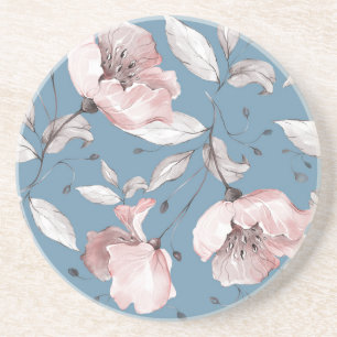 Frühlingsblumen, Blätter, nahtloses Design Getränkeuntersetzer