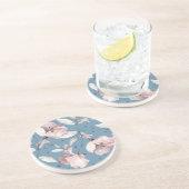 Frühlingsblumen, Blätter, nahtloses Design Getränkeuntersetzer (Seite)