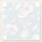 Frühlingsblumen, Blätter, nahtloses Design Glasuntersetzer (Rückseite)