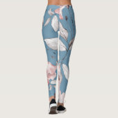 Frühlingsblumen, Blätter, nahtloses Design Leggings (Rückseite)