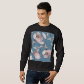 Frühlingsblumen, Blätter, nahtloses Design Sweatshirt (Vorne ganz)