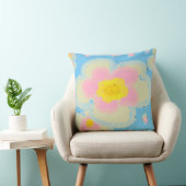 Frühlingsblumen Blau und Rosa Kissen (Stuhl )