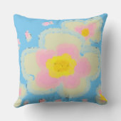 Frühlingsblumen Blau und Rosa Kissen (Rückseite)