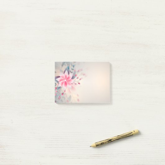 Frühlingsblumen Blossom Pink Wasserfarbe Post-it Klebezettel (Auf Schreibtisch)