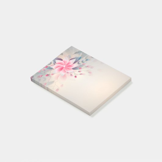 Frühlingsblumen Blossom Pink Wasserfarbe Post-it Klebezettel (angewinkelt)