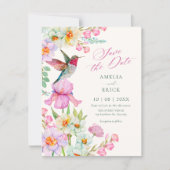 Frühlingsblumen blühen Hochzeit Save The Date (Vorderseite)