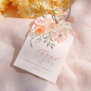 Frühlingsblumen blühen Mädchen Baby Shower Danke s Geschenkanhänger
