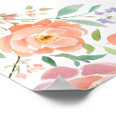 Frühlingsblumen-Blume Hochzeit Poster (Ecke)