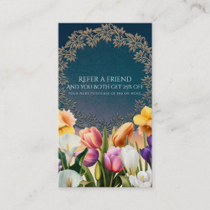 Frühlingsblumen Blumenrahmen Elegant Empfehlen Sie Empfehlungskarte