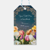 Frühlingsblumen Blumenrahmen Eleganter Chic Gefall Geschenkanhänger (Vorderseite)
