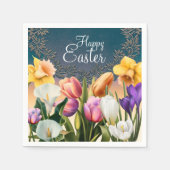 Frühlingsblumen Blumenrahmen Elegantes Chic Party Serviette (Vorderseite)