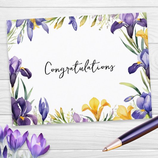 Frühlingsblumen Blumenrand Herzlichen Glückwunsch Postkarte